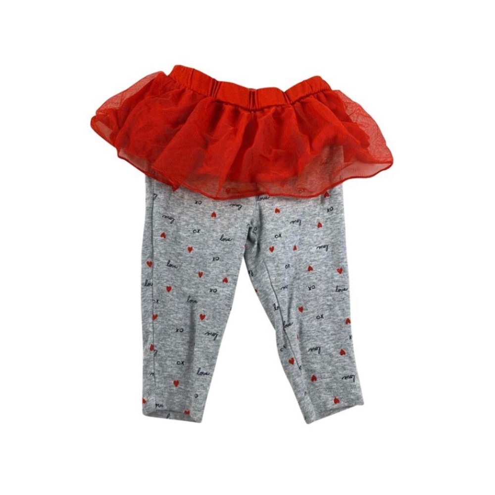 Kids 9mos red Ballet dance skirt with leggings